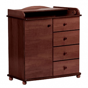 Комод с дверцей и откидным пеленальным столиком Кубаночка БИ 114, орех темный (Кубаночка, БИ 114_орех темный)